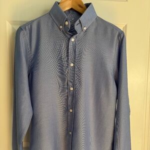NWT Seagale blue merino wool button-up